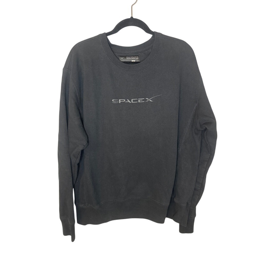 SpaceX Black Crewneck Sweatshirt Mens XL Organic Cotton Official Apparel